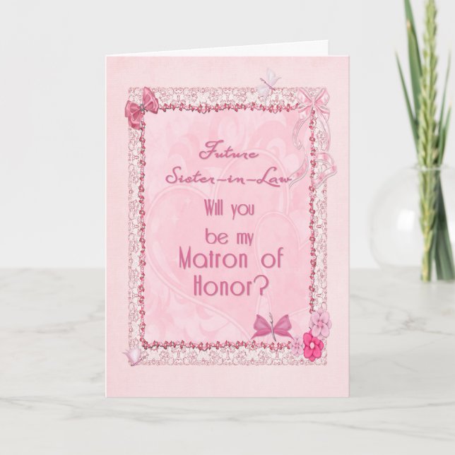 A craft look Matron of Honor invitation (Front)