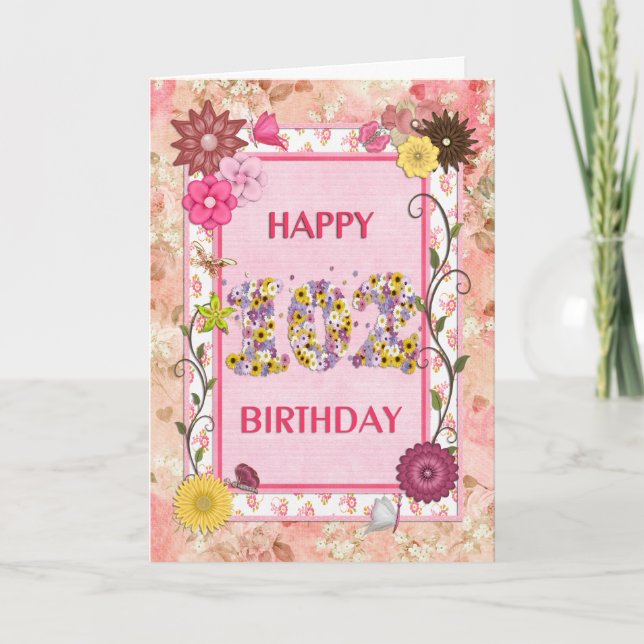 A craftlook 102nd birthday card (Front)