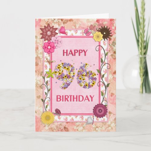 A craftlook 96th birthday card