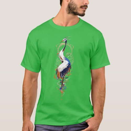 A crane spirit watercolor T_Shirt