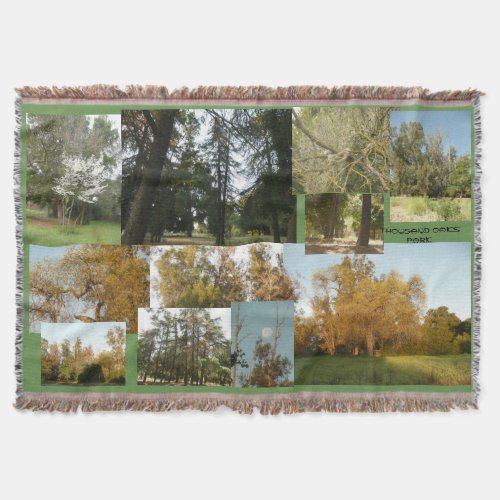 a crazy quilt of golden Thousand Oaks park scenes Throw Blanket