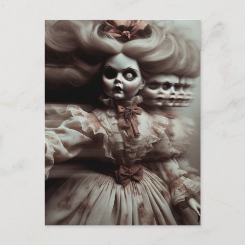 A Creepy Doll Horror Postcard