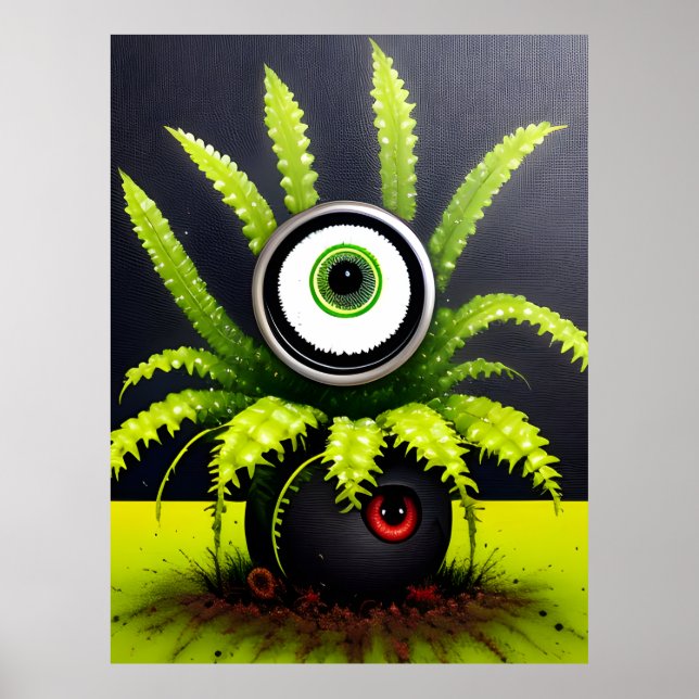 A Creepy Eyeball Plant Poster (Front)