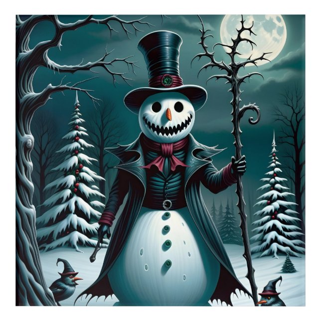 A Creepy Snowman Acrylic Print (Front)