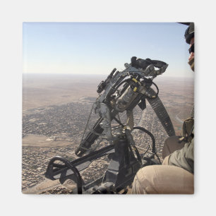 A crew chief looks for suspicious activity magnet