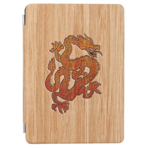 A Crimson Dragon on Bamboo like iPad Air Cover