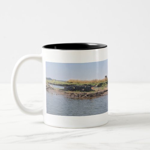 A Crocodile Cooling Off Near the Zambezi River Two_Tone Coffee Mug