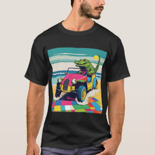 A Crocodile Driving A Beach Buggy T-Shirt