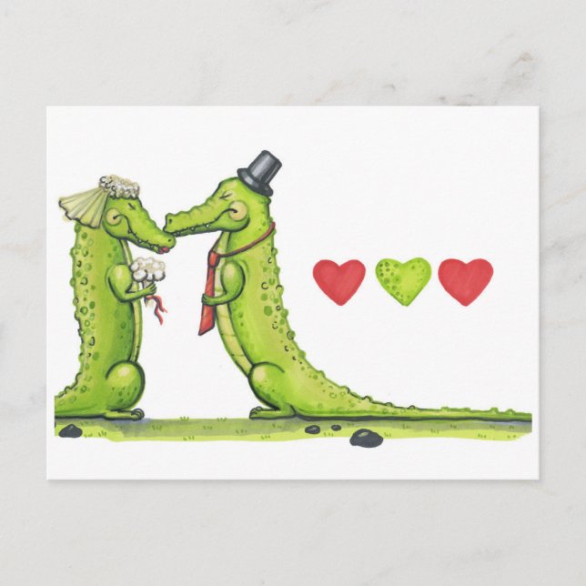 A crocodile wedding. postcard (Front)