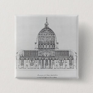 A cross-section of St. Peter's, Rome Button