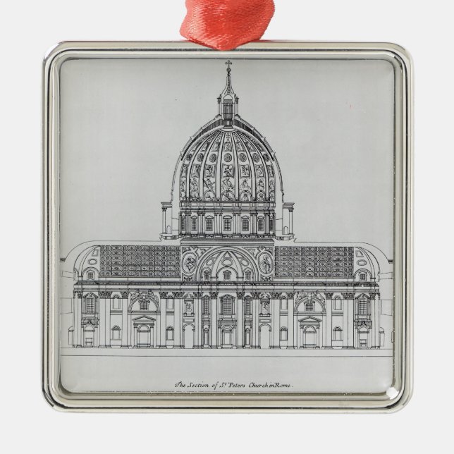 A cross-section of St. Peter's, Rome Metal Ornament (Front)