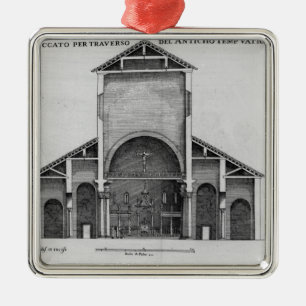 A Cross-Section of the old Vatican church Metal Ornament