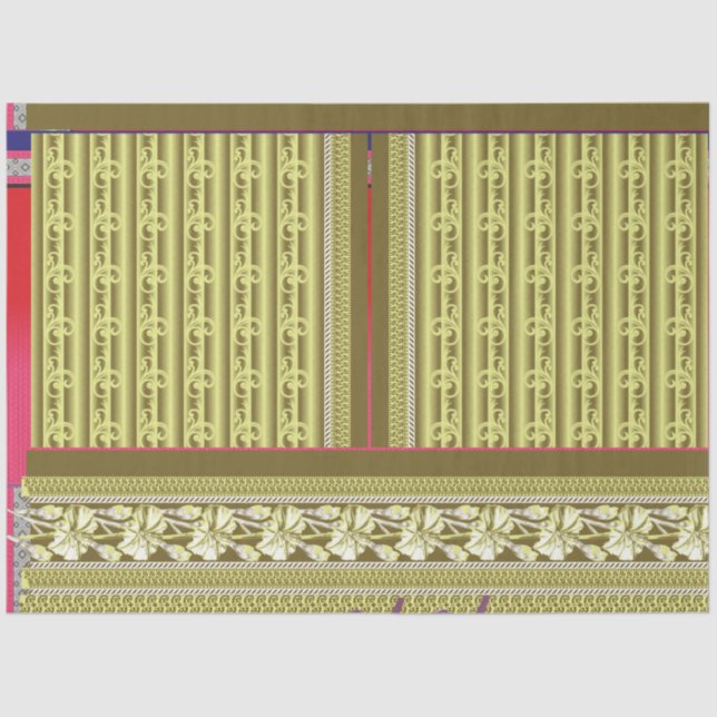  a cross stitch pattern of a vase with flowers tissue paper (Front)