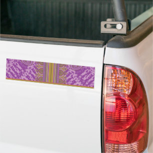 a cross stitch pattern with a purple and yellow b bumper sticker