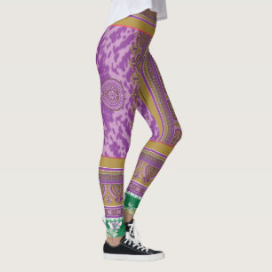 a cross stitch pattern with a purple and yellow b leggings
