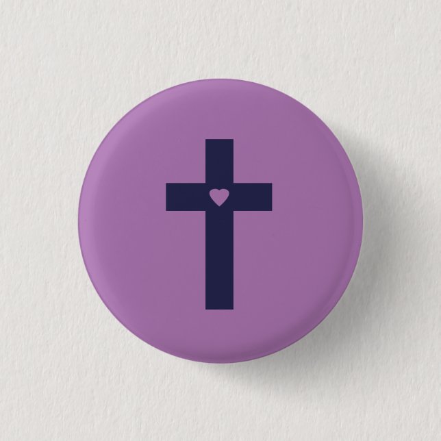 A cross with heart  button (Front)