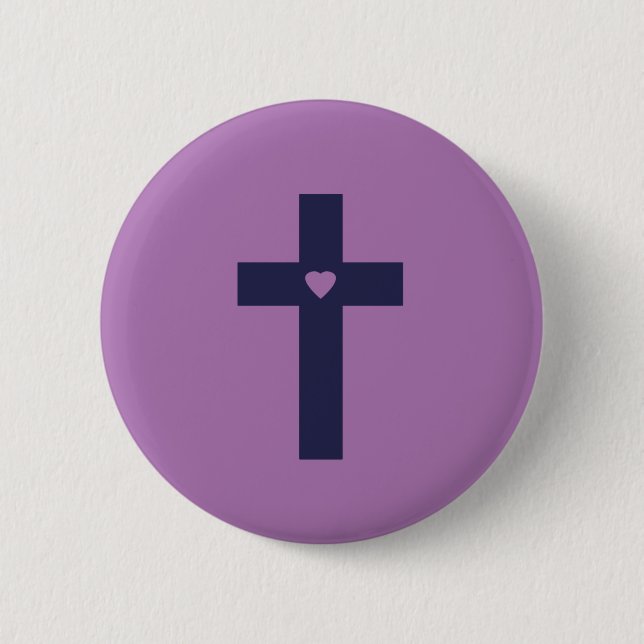 A cross with heart  button (Front)