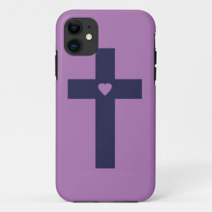 A cross with heart iPhone 11 case