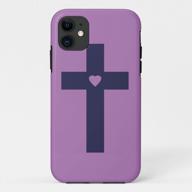 A cross with heart  Case-Mate iPhone case (Back)