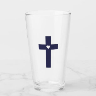 A cross with heart  glass