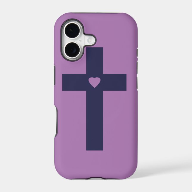 A cross with heart  iphone case (Back)