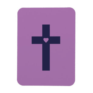 A cross with heart  magnet