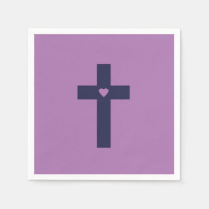 A cross with heart napkins