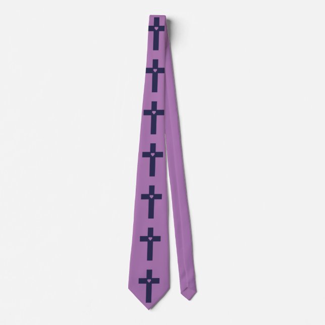 A cross with heart  neck tie (Front)