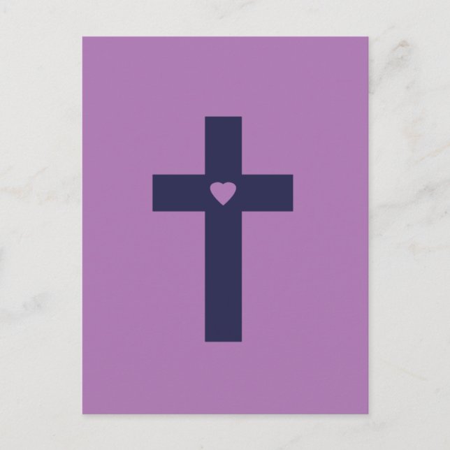 A cross with heart  postcard (Front)