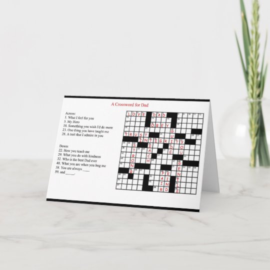 A Crossword for Dad Card Zazzle com