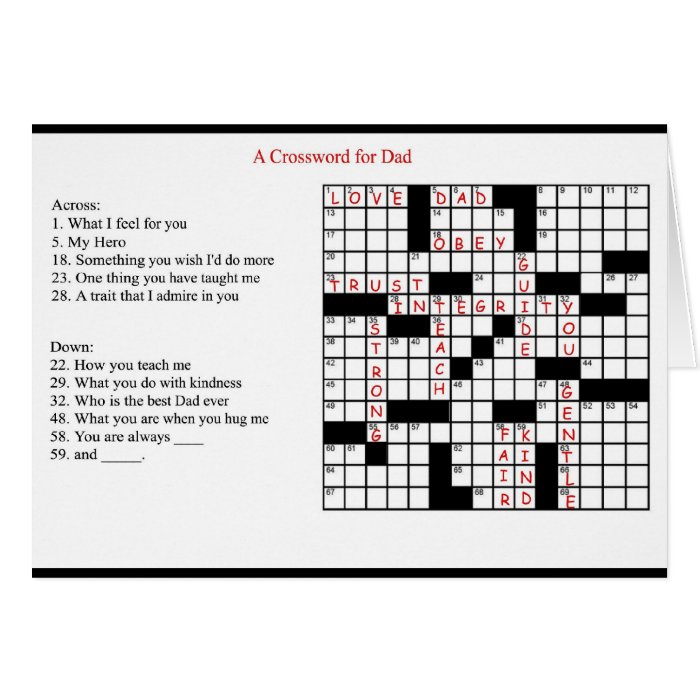 A Crossword for Dad Greeting Card