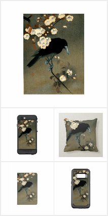 A Crow and Blossom by Ohara Koson Gifts