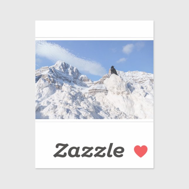 A Crow At Crowfoot Mountain Alberta Canada Sticker (Sheet)