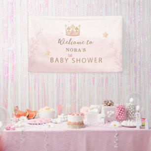 "A Crown For Princess" Pastel Shade Baby Shower Banner