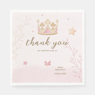 "A Crown For Princess" Pastel Shade Baby Shower Napkins