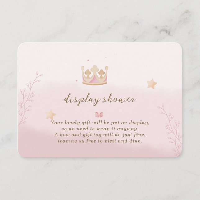 'A Crown For Princess" Pastel Shade Display Shower Enclosure Card (Front)