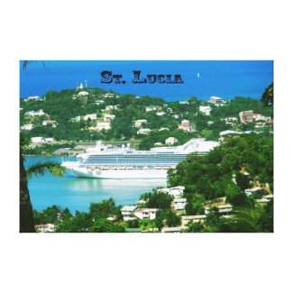 A Cruise Ship docked at St. Lucia Canvas Print