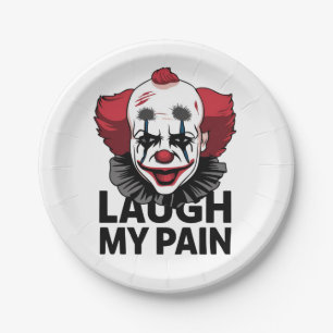A crying clown face paper plates