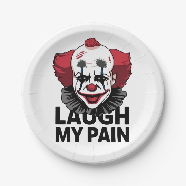 A crying clown face paper plates (Front)