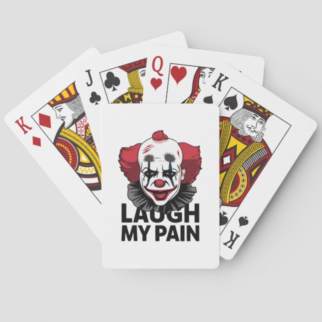 A crying clown face			 poker cards (Back)