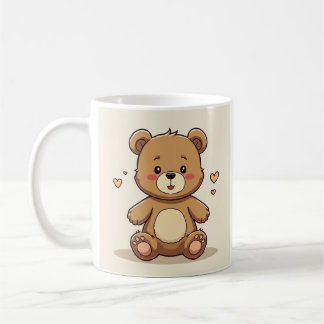 a cup designed with a cute bear