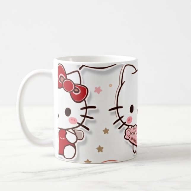 a cup designed with a cute kitty (Left)