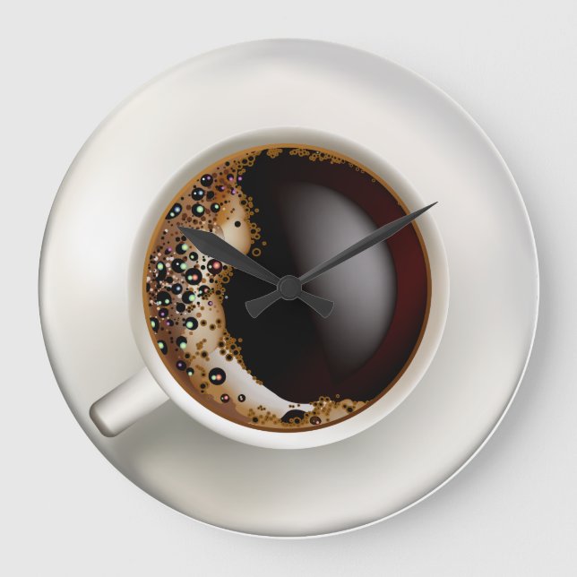 A Cup of Black Coffee Large Clock (Front)