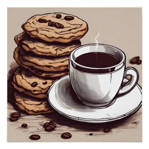 A Cup of Coffee and Cookies  Poster