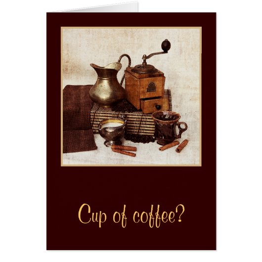 A cup of coffee - still life with coffee mill cards (Front)