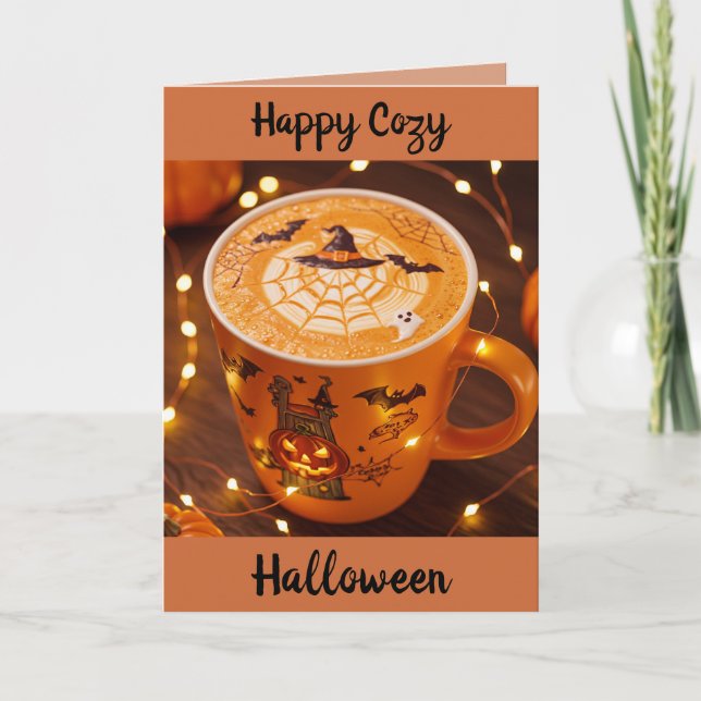 A Cup Of Cozy Halloween Holiday Card (Front)