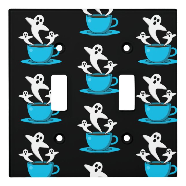 A Cup of Ghost Smoking Coffee Light Switch Cover (Front)