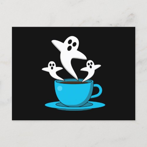 A Cup of Ghost Smoking Coffee Postcard