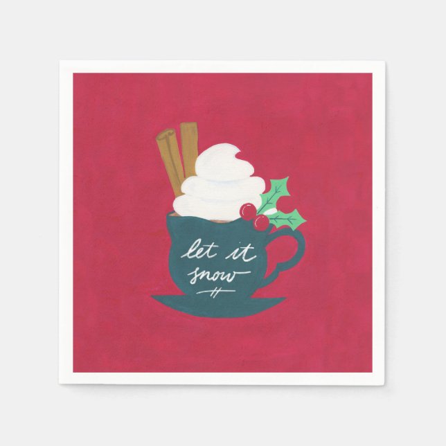 A Cup of Let It Snow Paper Napkins (Front)