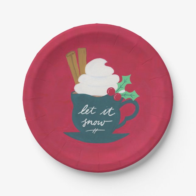 A Cup of Let It Snow Paper Plates (Front)
